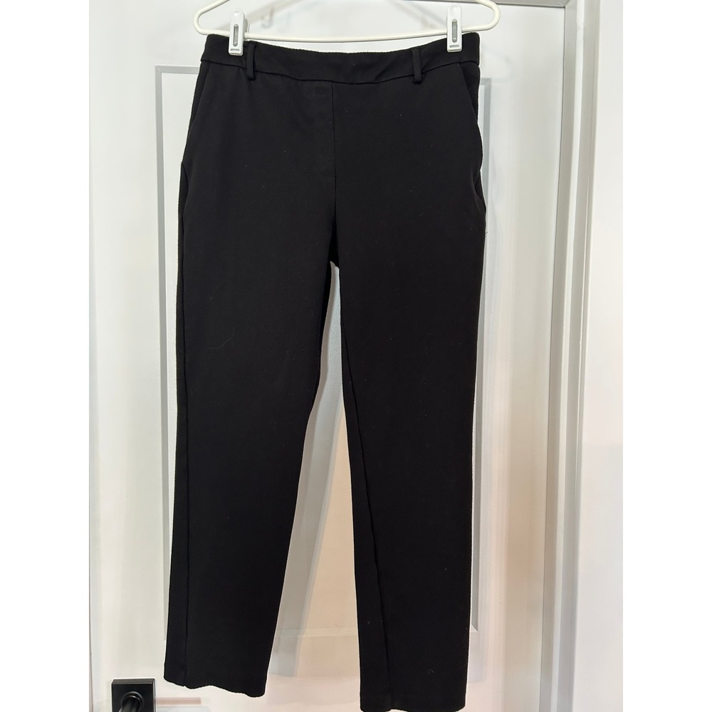 Dalia Womens Pull on Ponte Black Flat Front Ankle Dress Pants Medium Minimalist